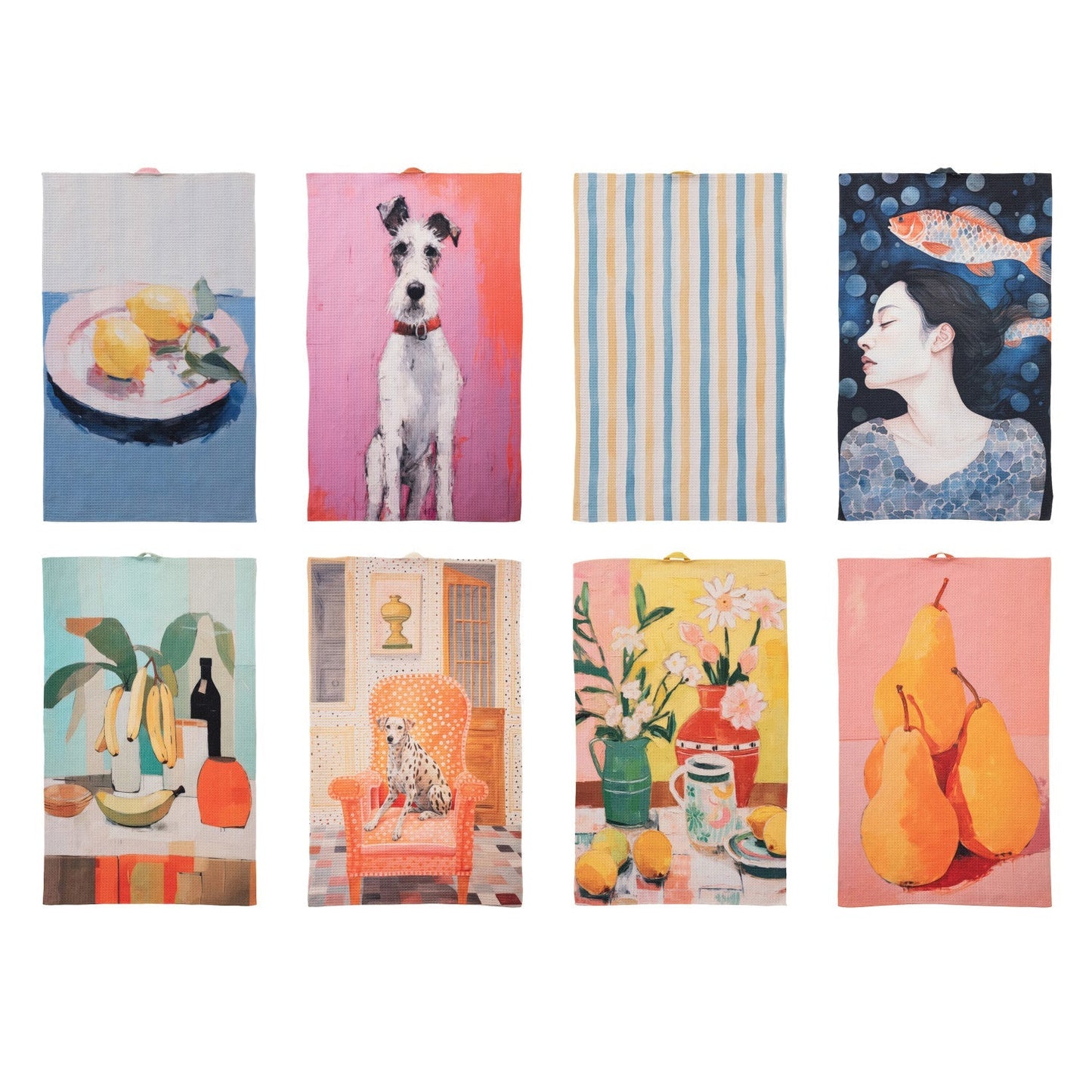 Printed Tea Towel, 8 Styles