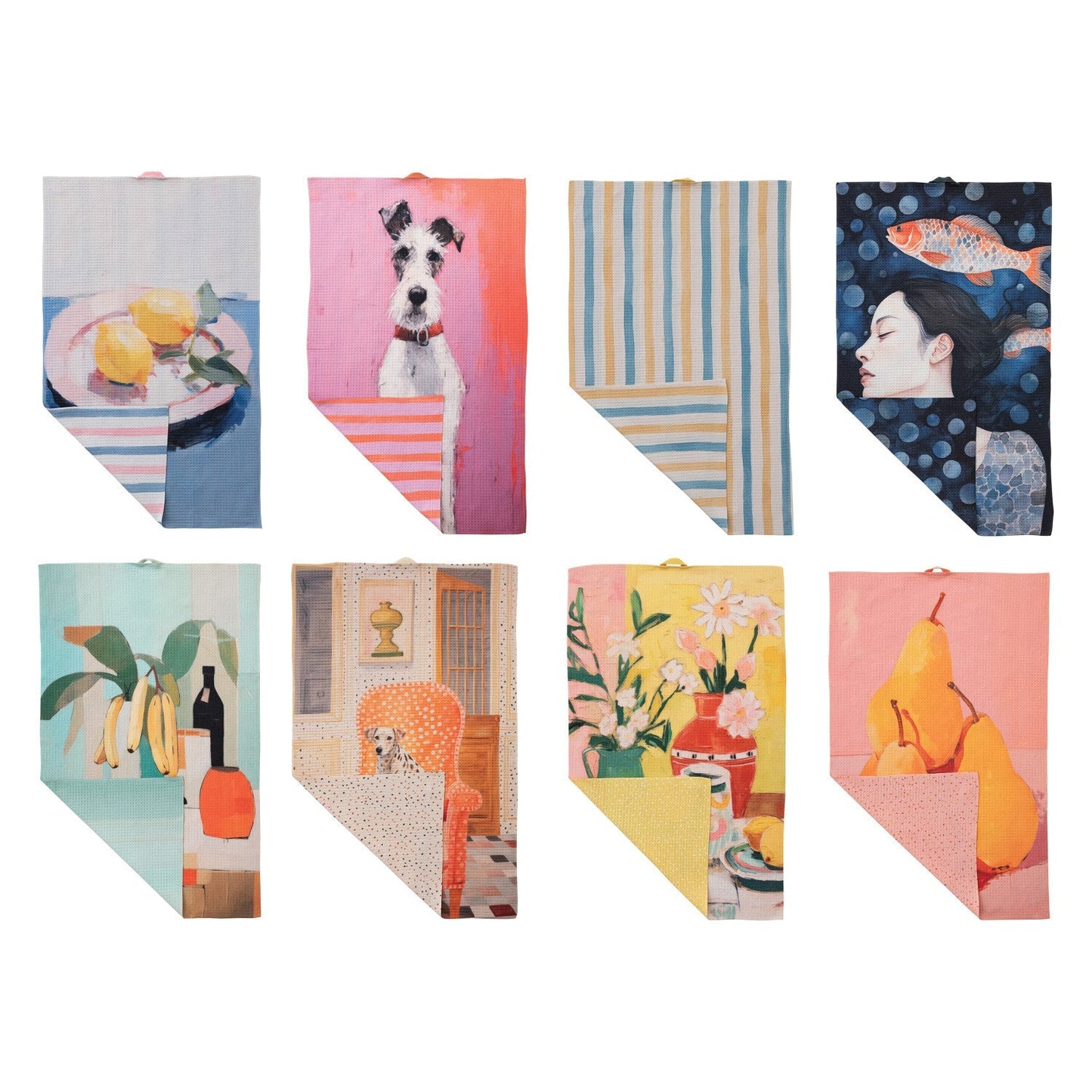 Printed Tea Towel, 8 Styles