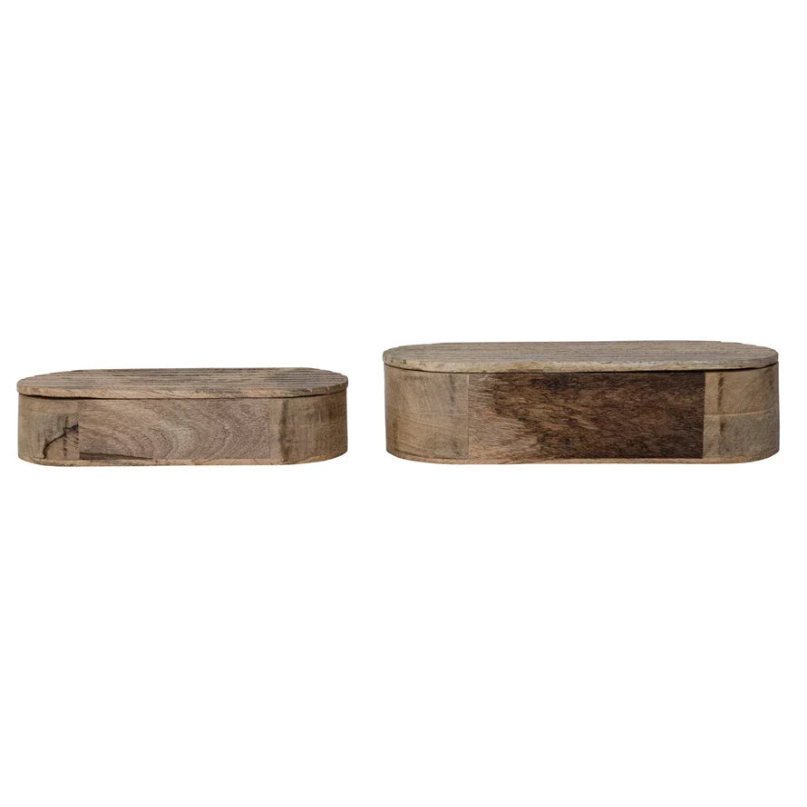 LG Hand-Carved Wood Box with Lid