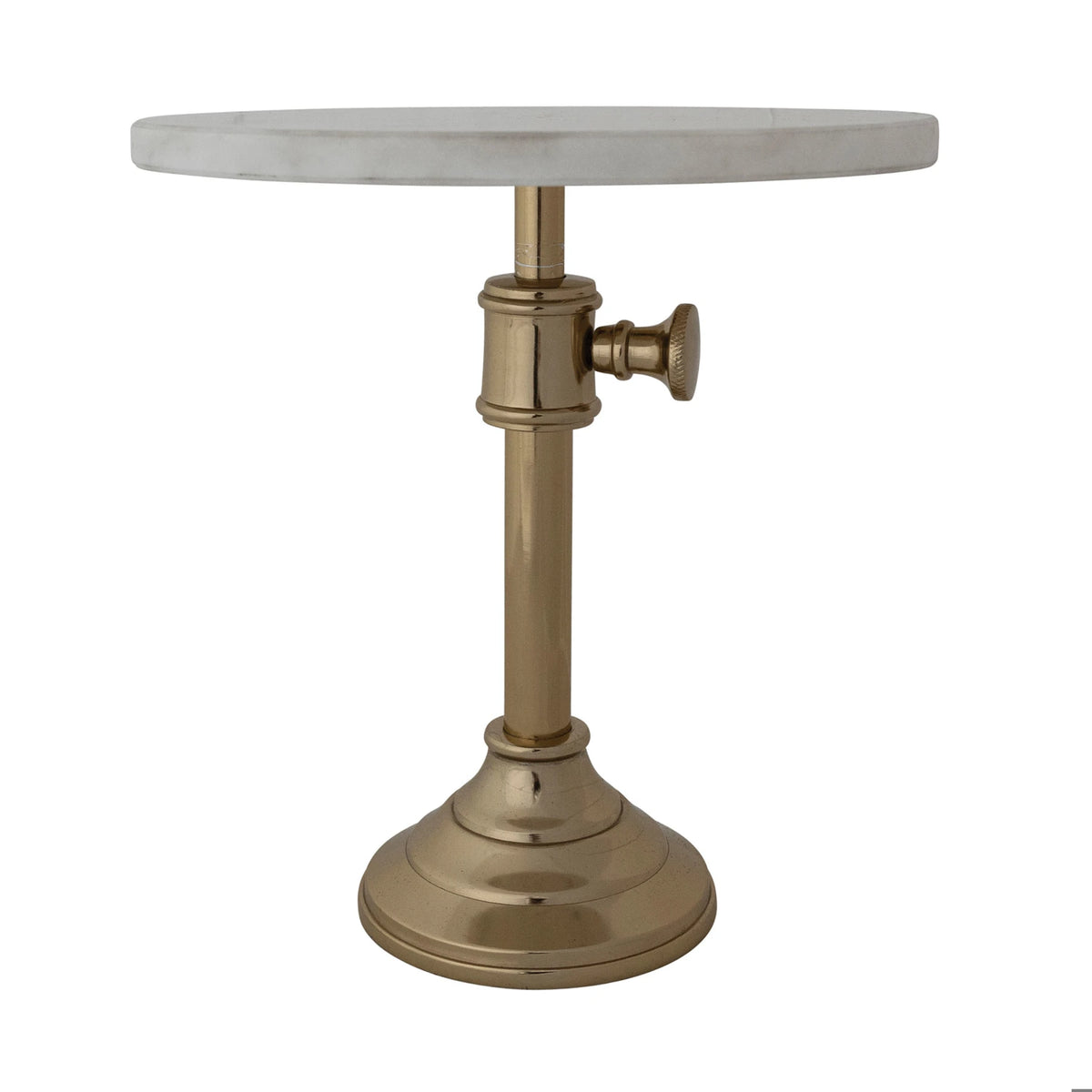 Adjustable Metal Pedestal with Marble Top