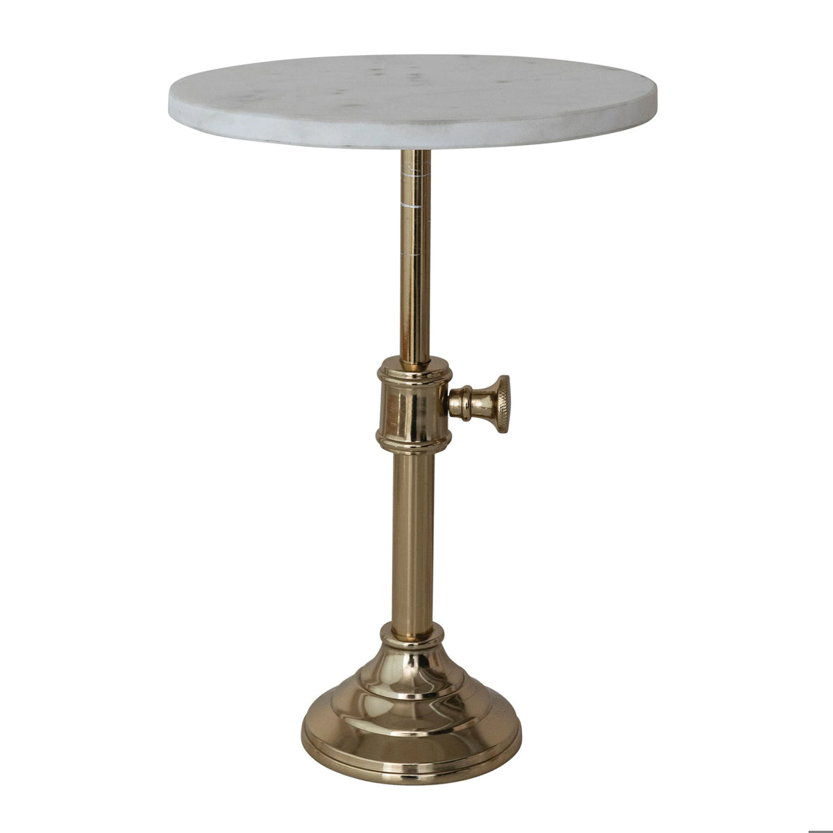 Adjustable Metal Pedestal with Marble Top
