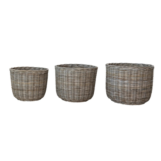 SM Rattan Basket, Grey Washed