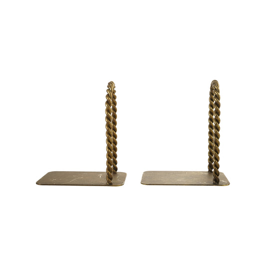 Twisted Metal Bookend, Antique Brass