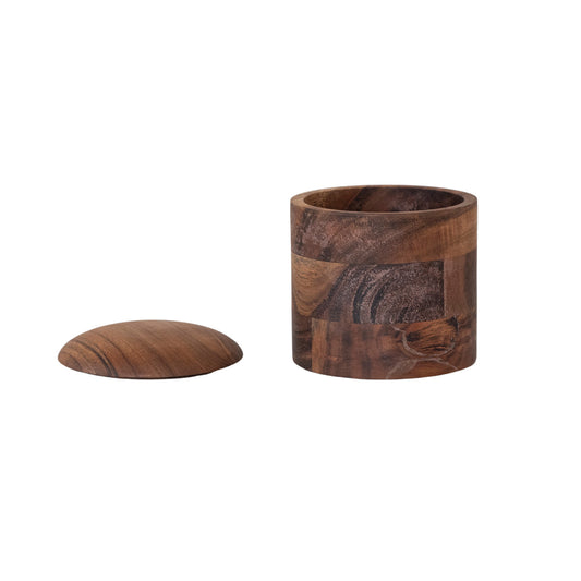 5" Wood Container w/ Lid