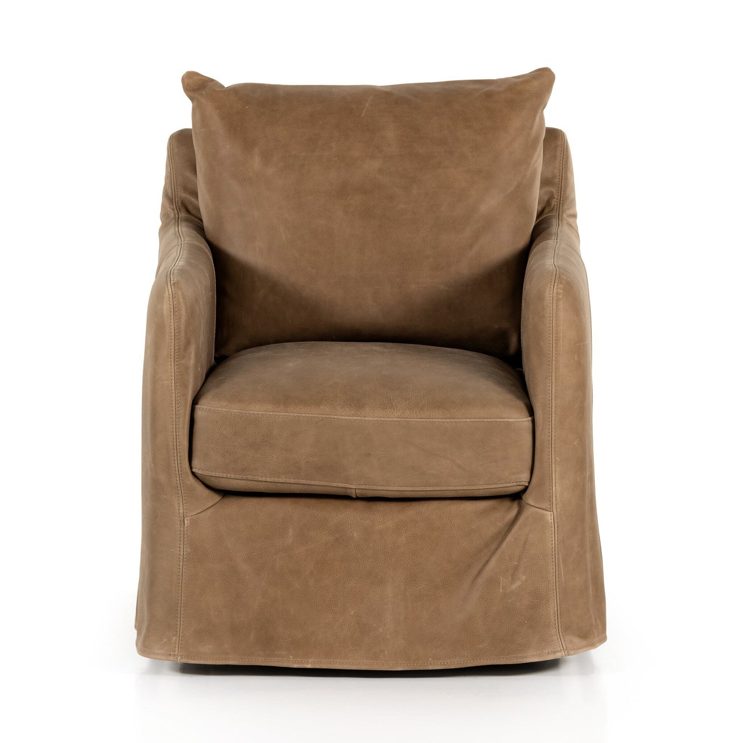 Baldric Slipcover Swivel Chair - Alcala Taupe