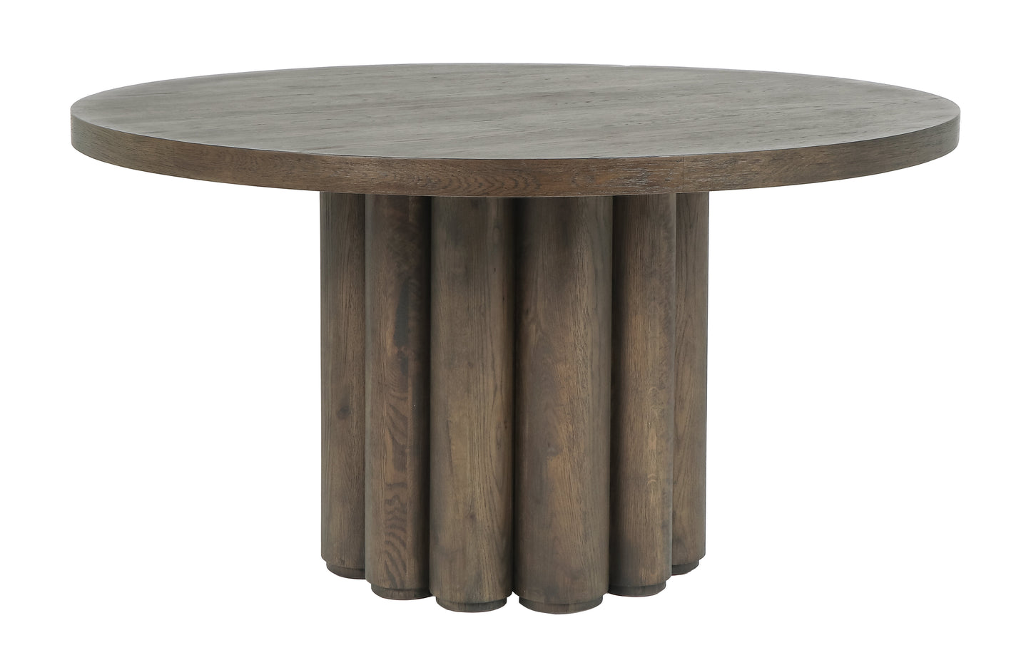 Thegn 55" Round Dining Table Toasted Brown