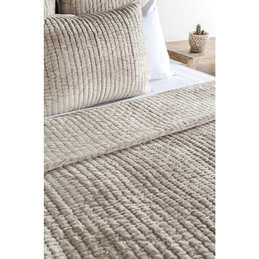 Bari Velvet King Quilt, Pebble