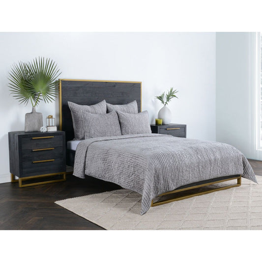 Bari Velvet Euro Sham, Gray