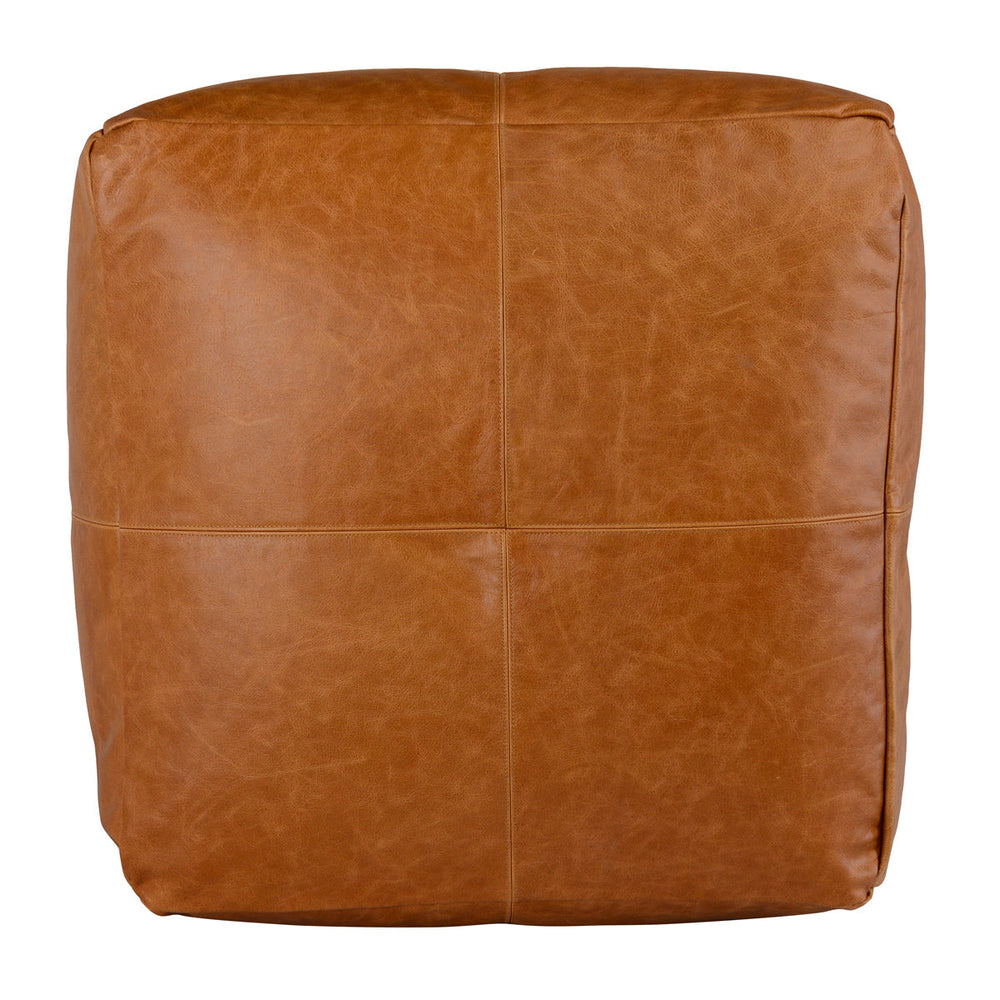 
                  
                    Leather Pouf, Chestnut
                  
                