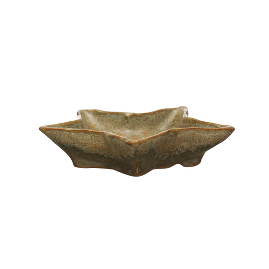 Stoneware Star Shaped Plate, Green