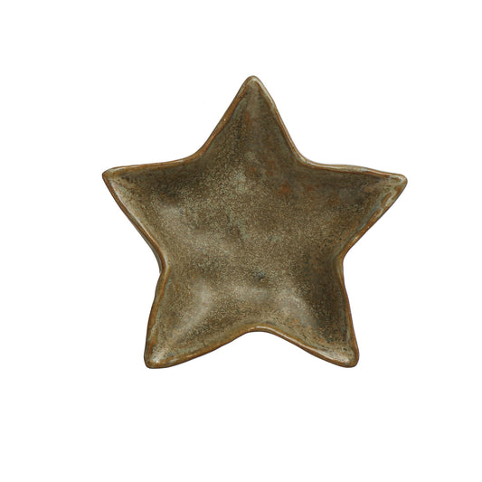 Stoneware Star Shaped Plate, Green