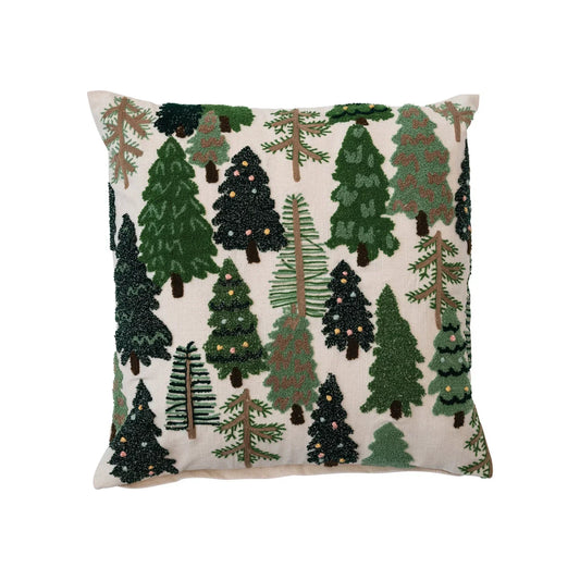 20" Embroidered Tree Pillow