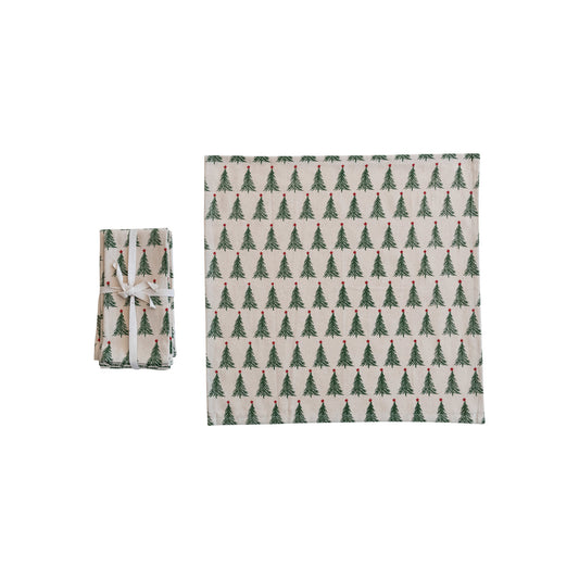 Christmas Tree Pattern Napkins, Set of 4