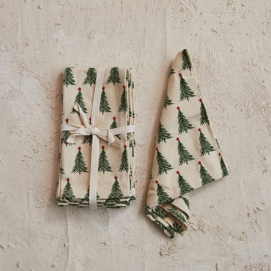 Christmas Tree Pattern Napkins, Set of 4