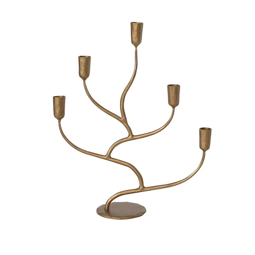 Iron Candelabra, Antique Gold