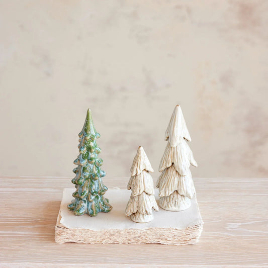 7" Stoneware Tree, Cream