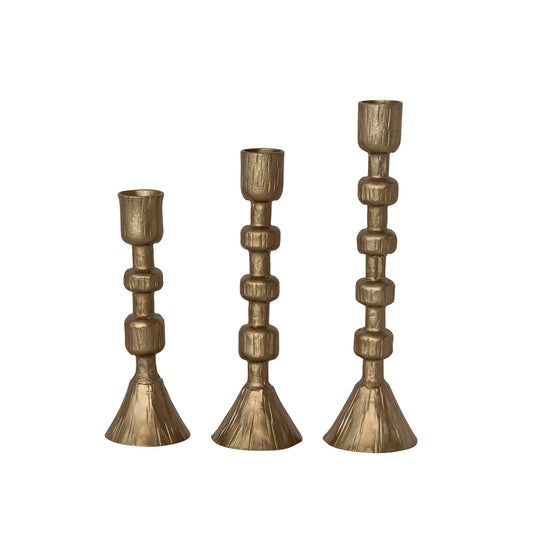 MD Iron Taper Holder, Antique Gold