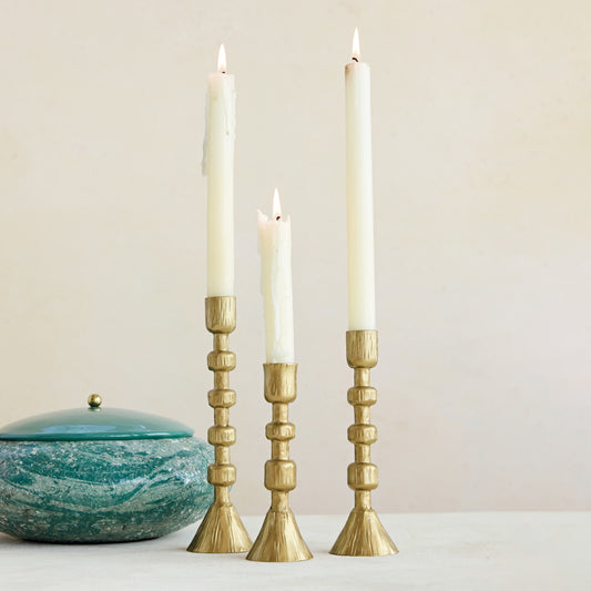 MD Iron Taper Holder, Antique Gold