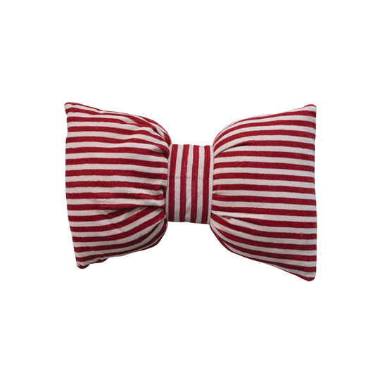 Striped Bow Lumbar Pillow