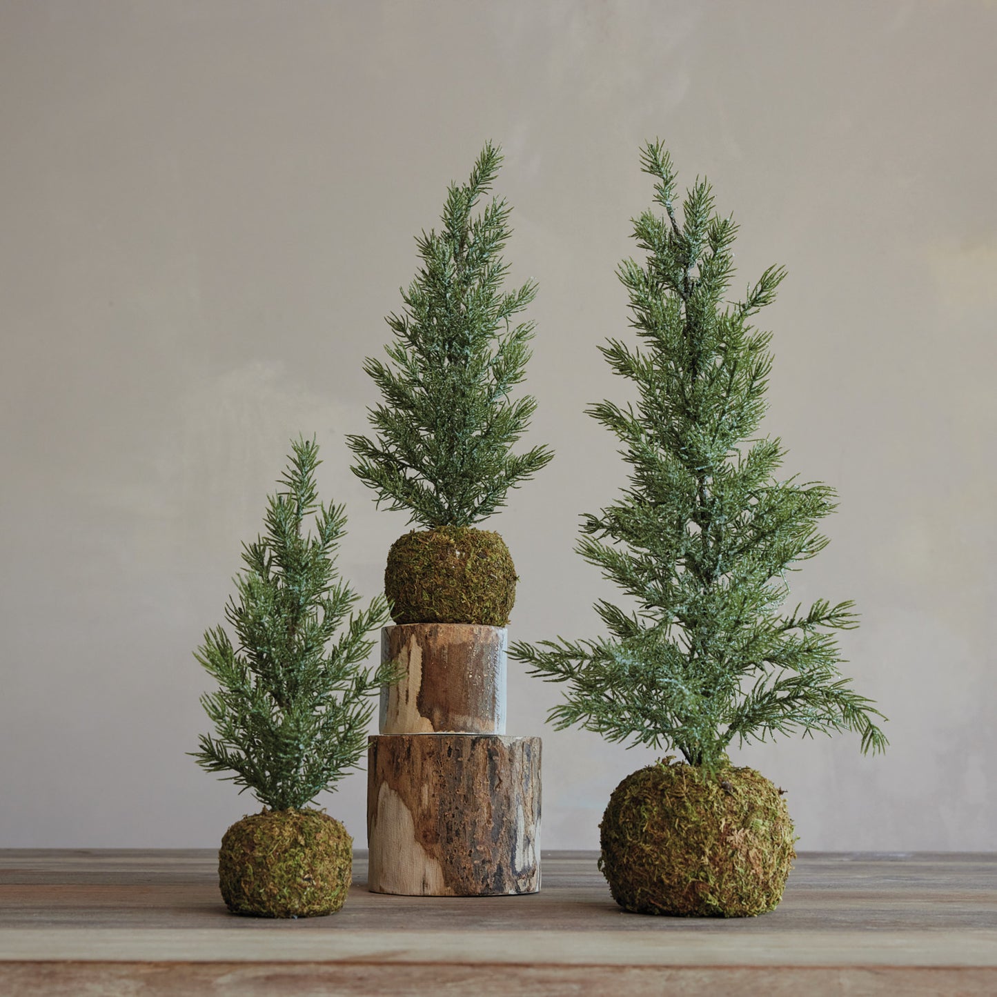 15" Faux Fir Tree with Moss Base