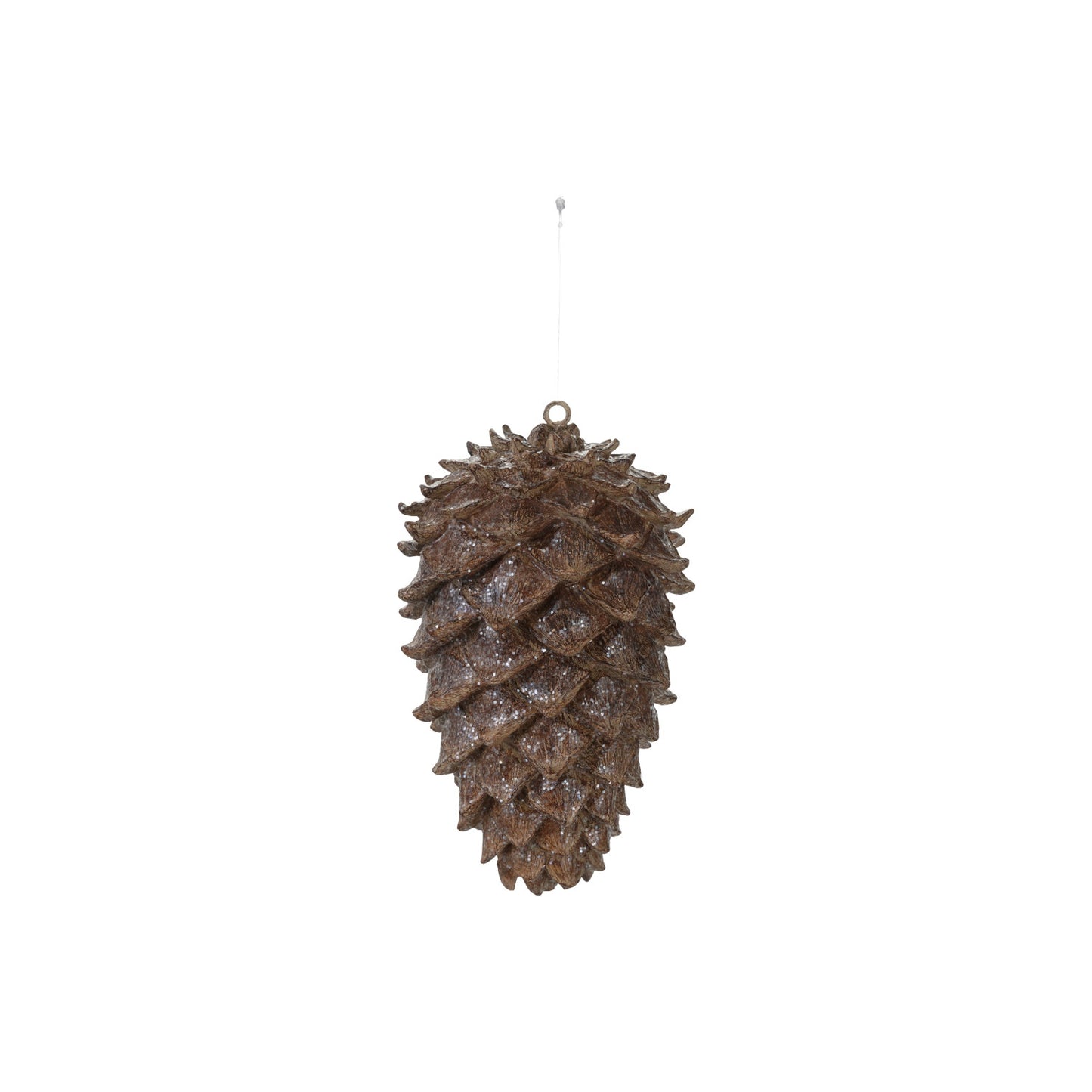 8" Resin Pinecone with Glitter