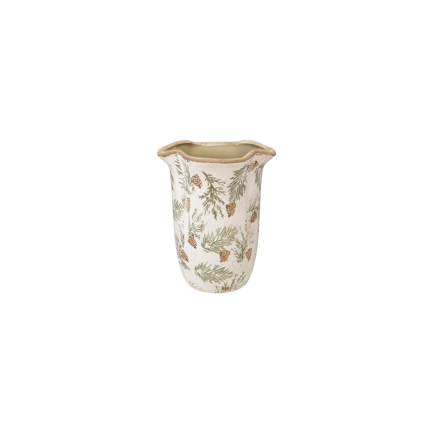 9" Scalloped Stoneware Vase