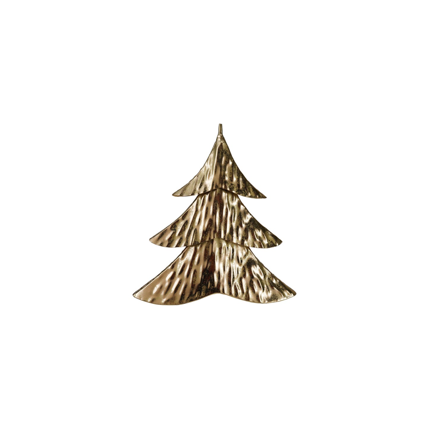 9" Hammered Metal Tree, Gold