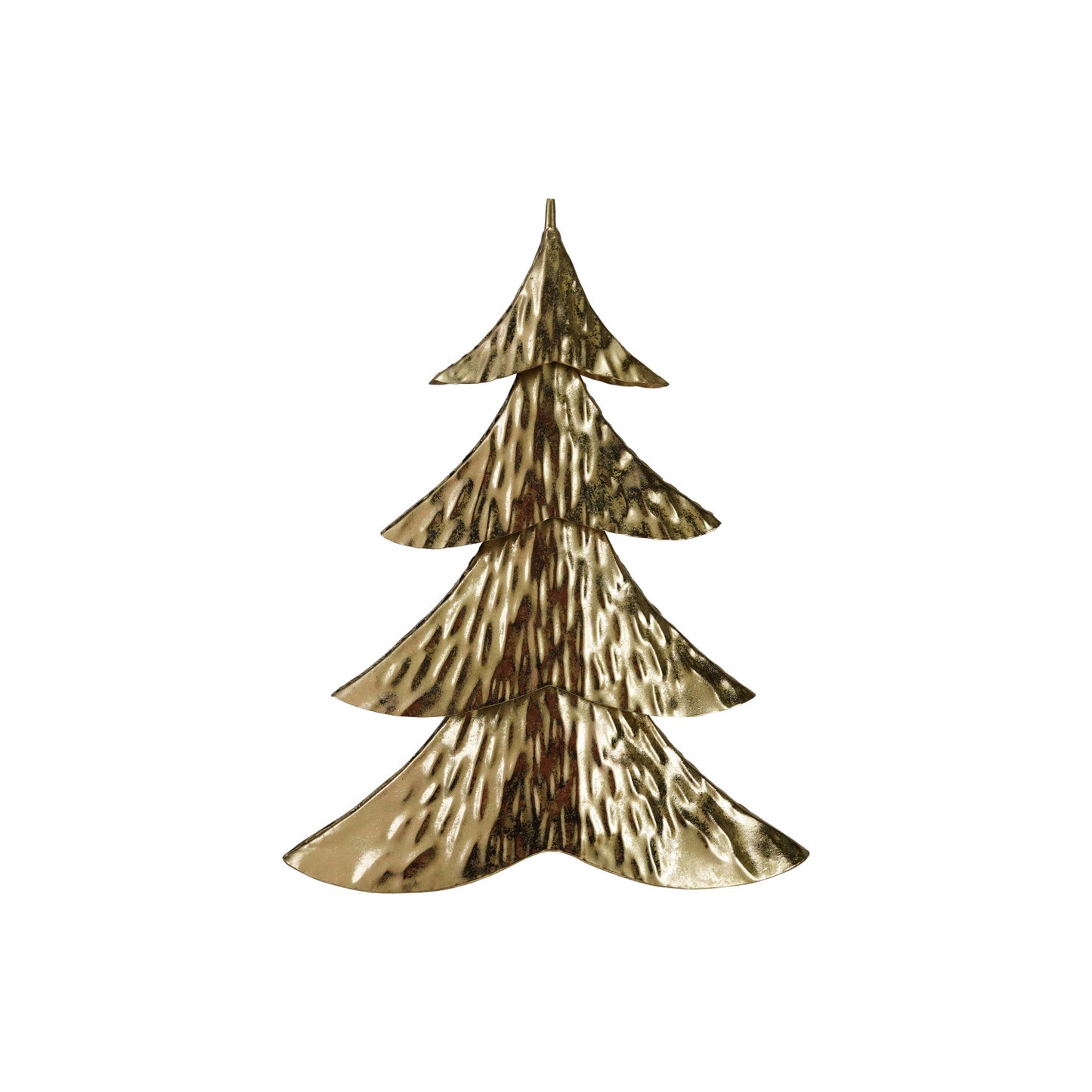 14" Hammered Metal Tree, Gold
